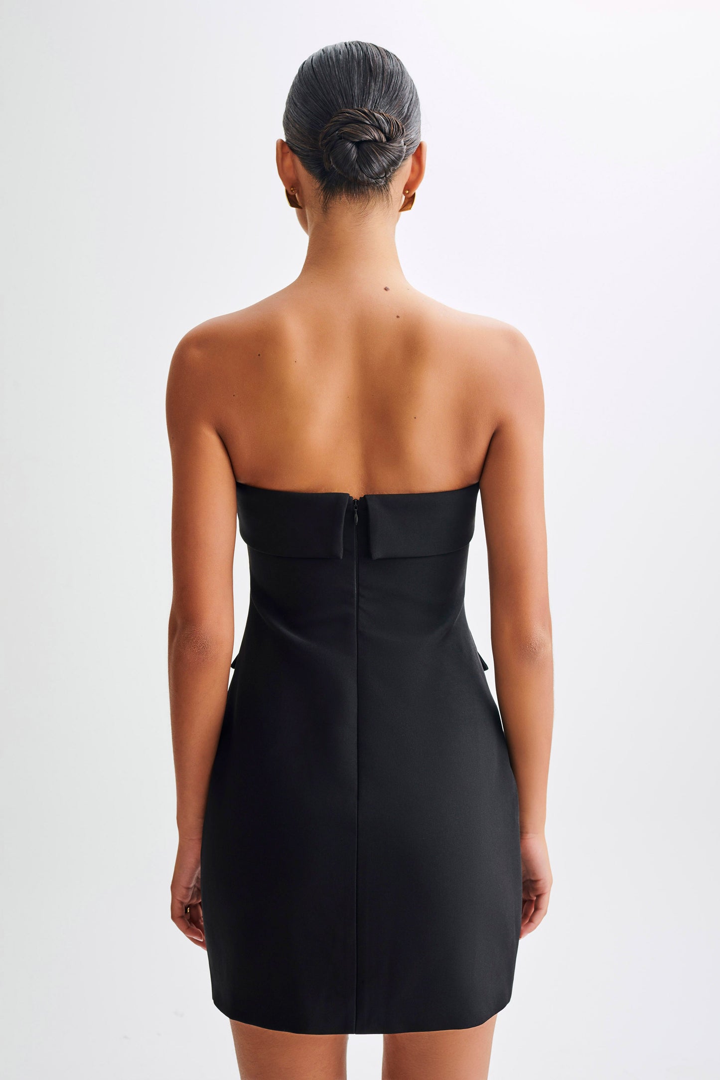 Vestido mini sin tirantes Abbie - Negro