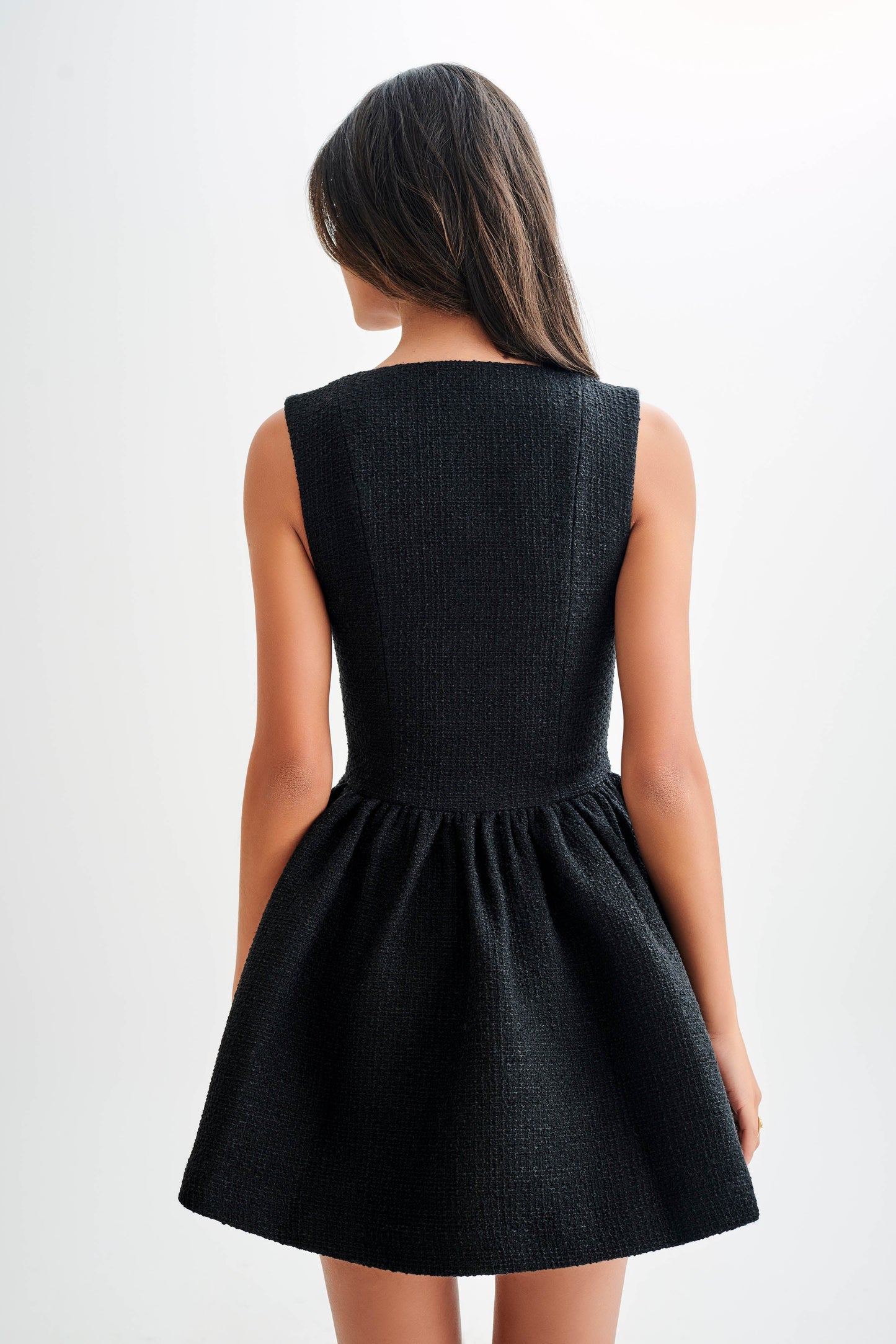 Vestido mini de bucle Jennifer - Negro