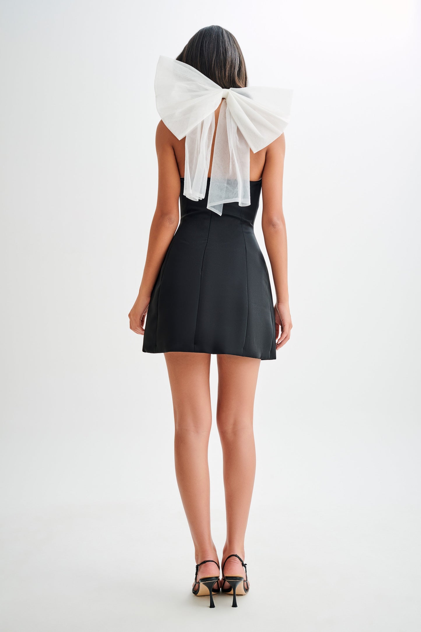 Vestido Mini con Lazo de Tul Maryam - Negro