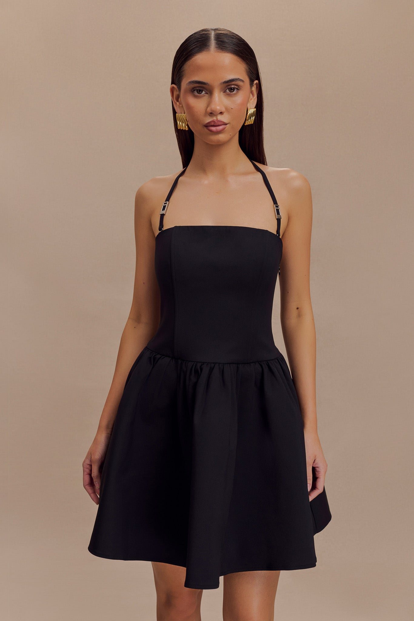 Vestido mini halter Ruby - Negro