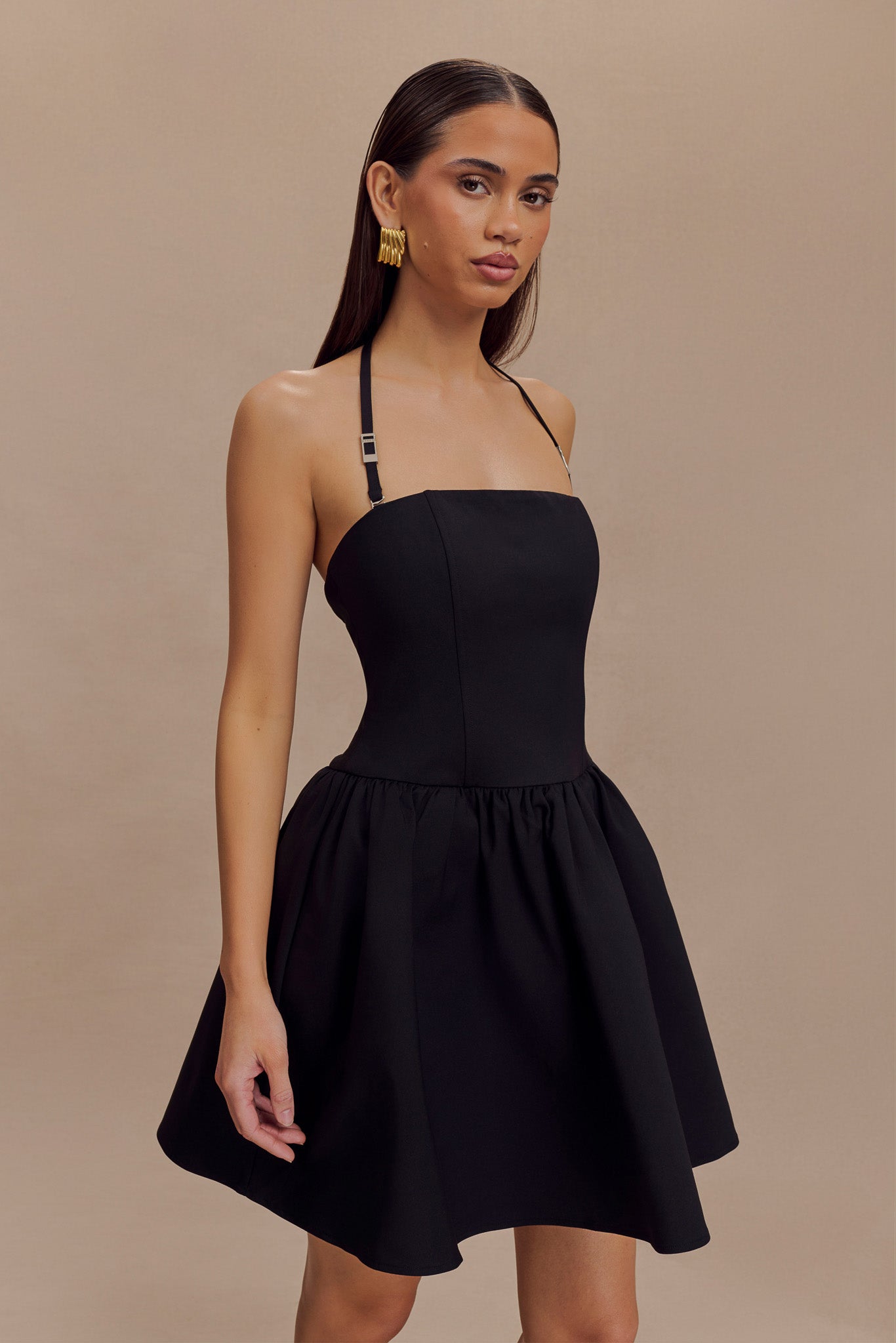 Vestido mini halter Ruby - Negro