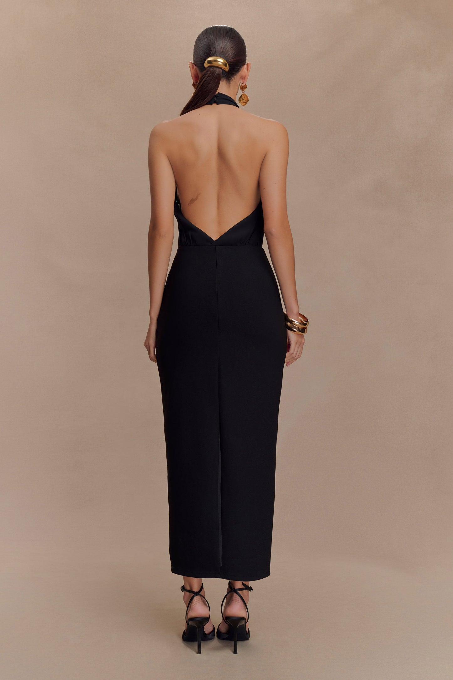 Vestido midi Halter Mierah - Negro