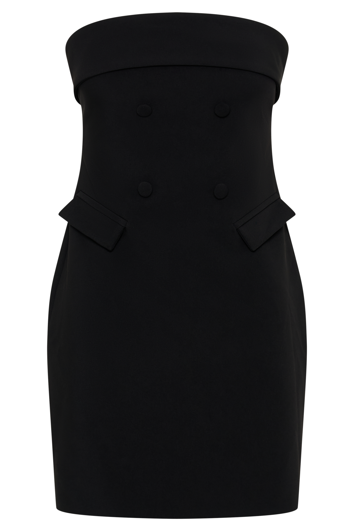 Vestido mini sin tirantes Abbie - Negro