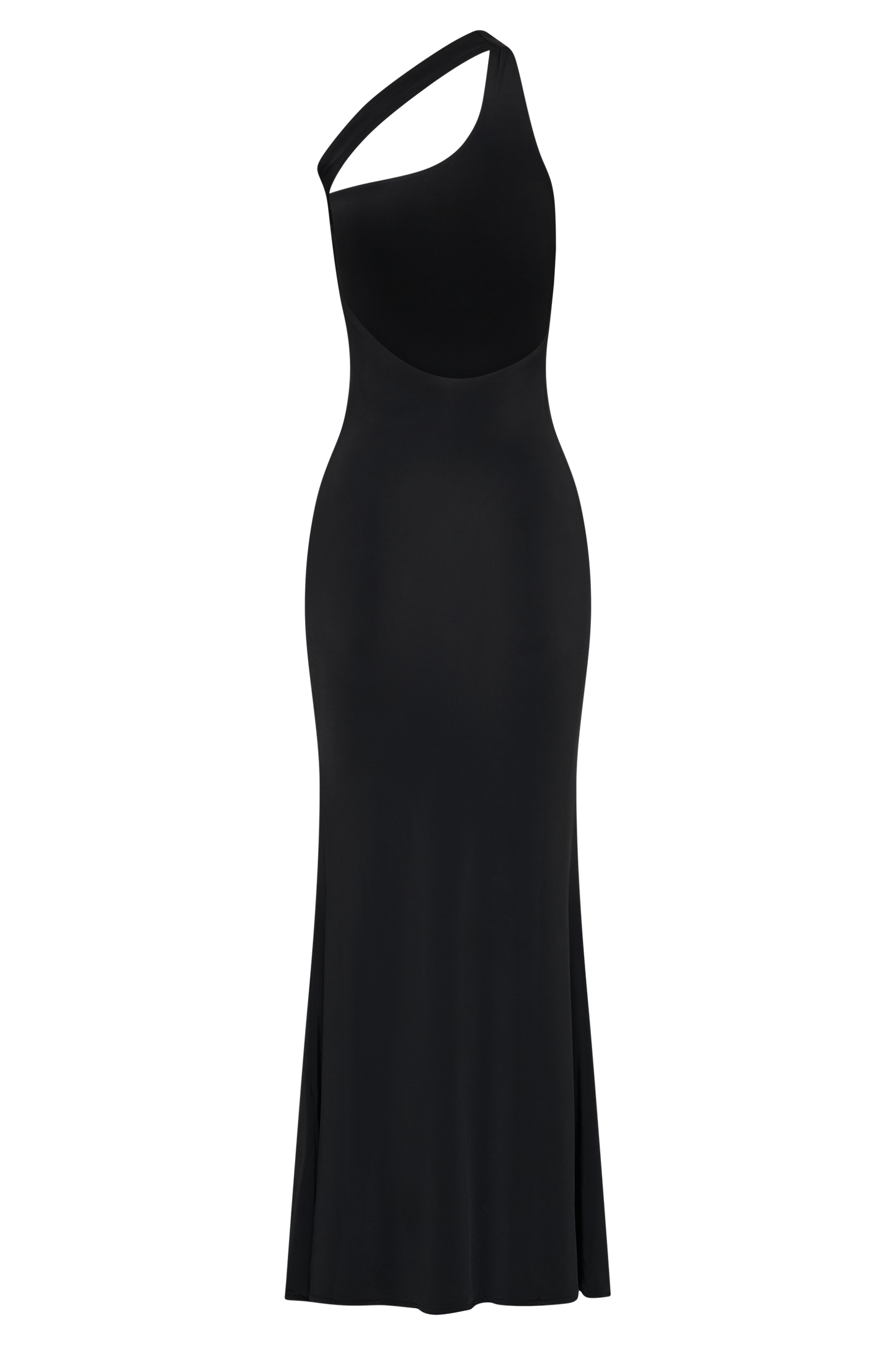 Vestido Maxi Asimétrico Slinky Marianne - Negro