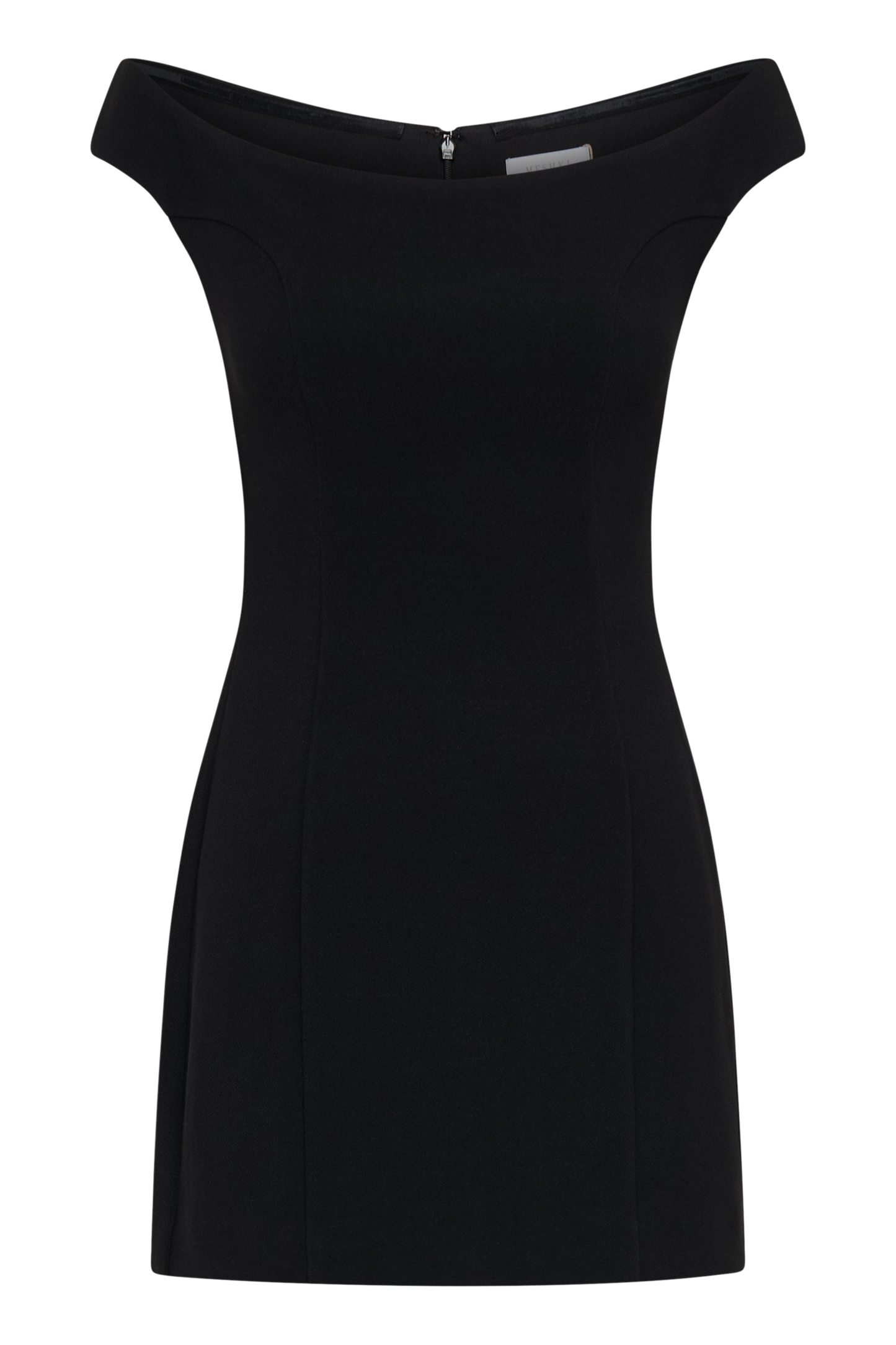 Vestido mini sin hombros Cassidy Crepe - Negro