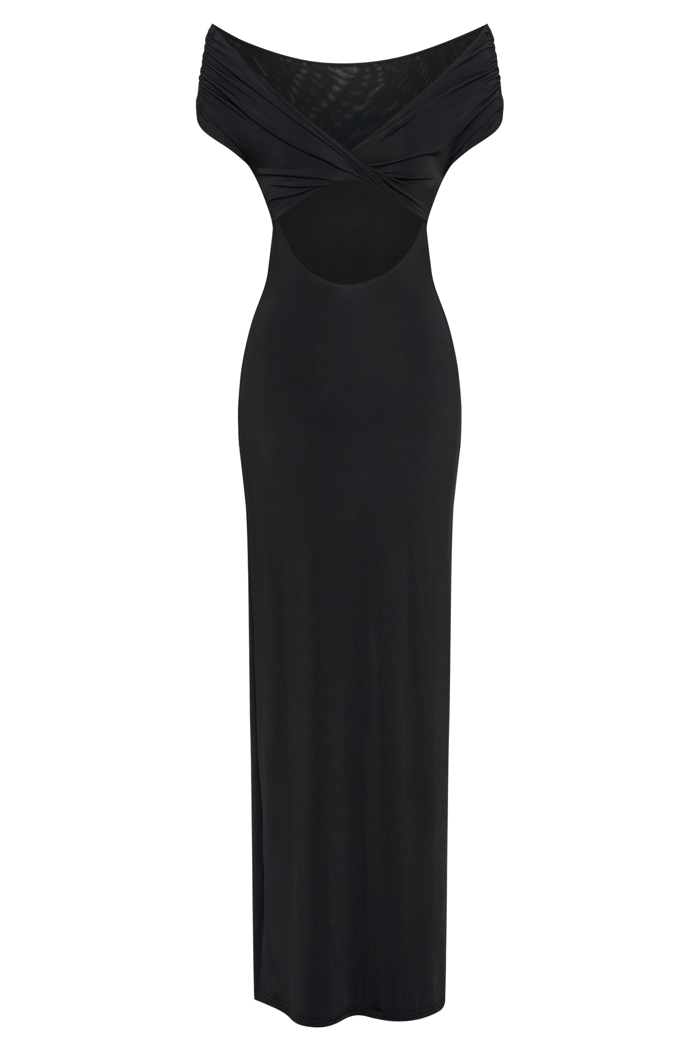 Vestido largo ajustado y sin hombros Imogen - Negro