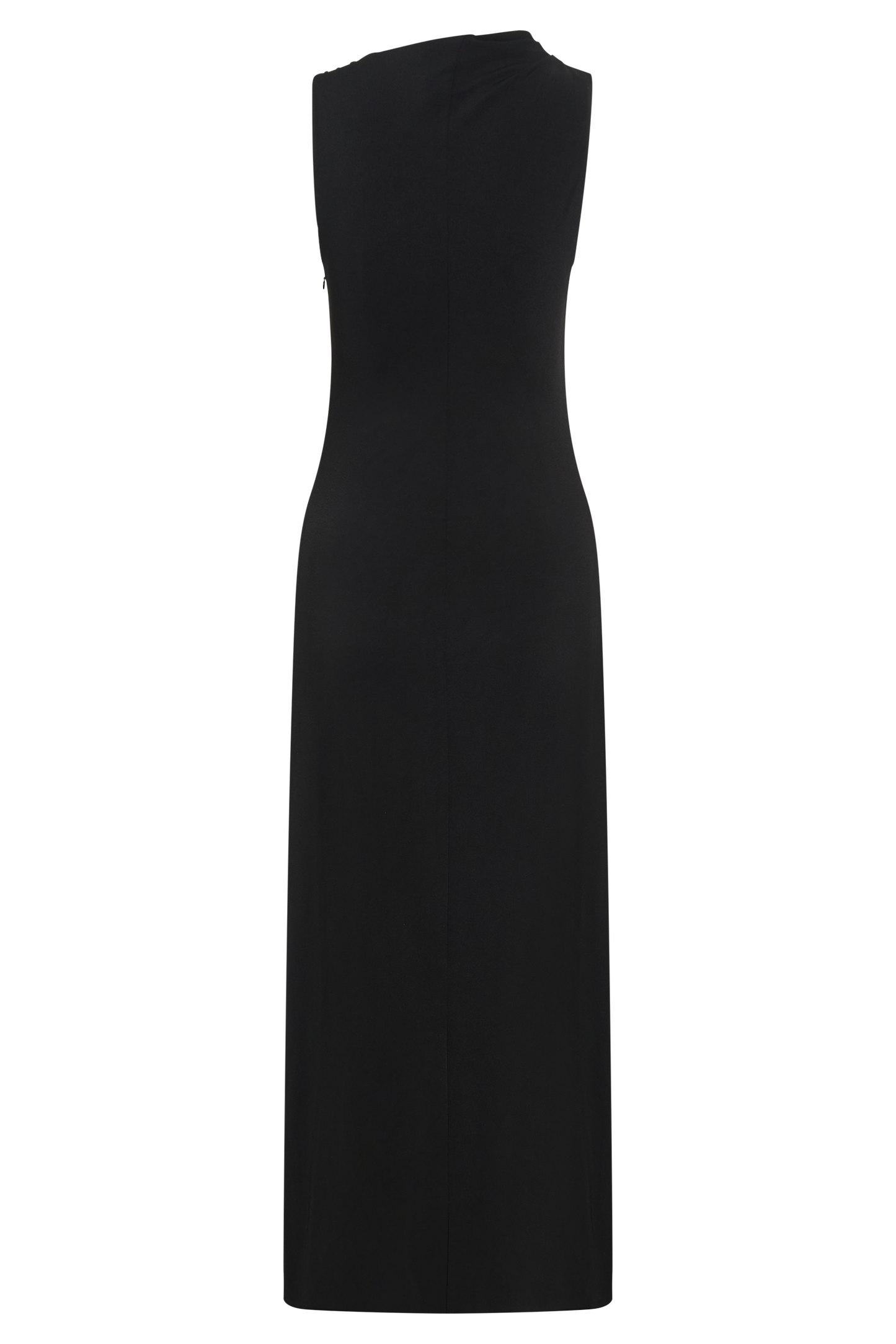 Vestido midi de crepé estirado Draped Taylor - Negro
