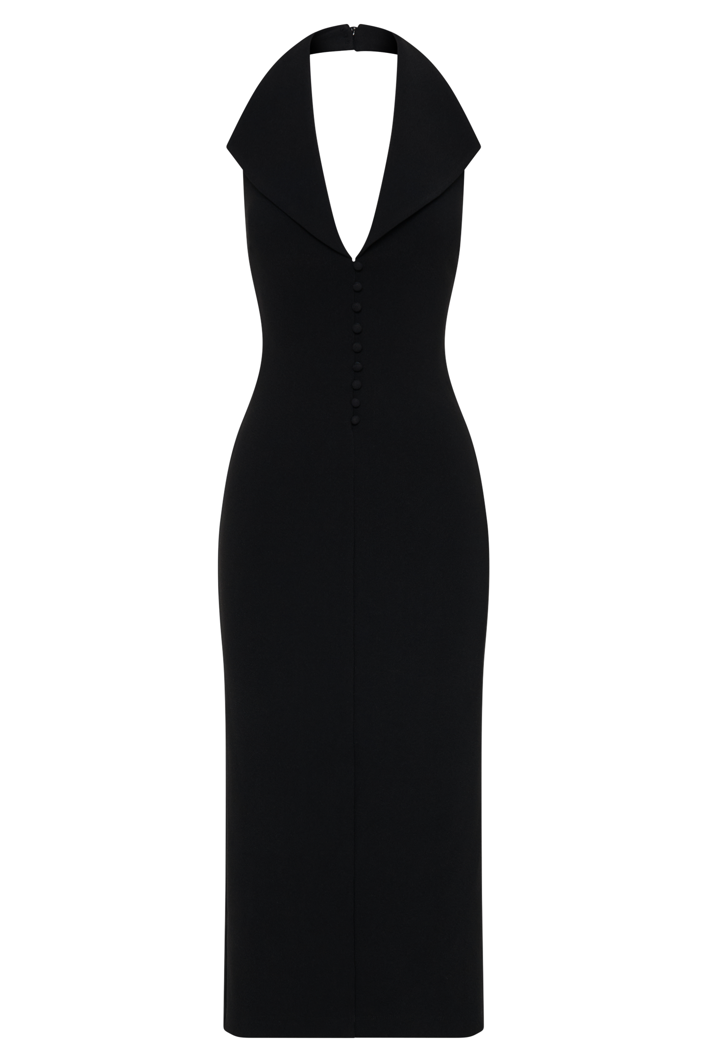 Vestido midi halter Annita Crepe - Negro