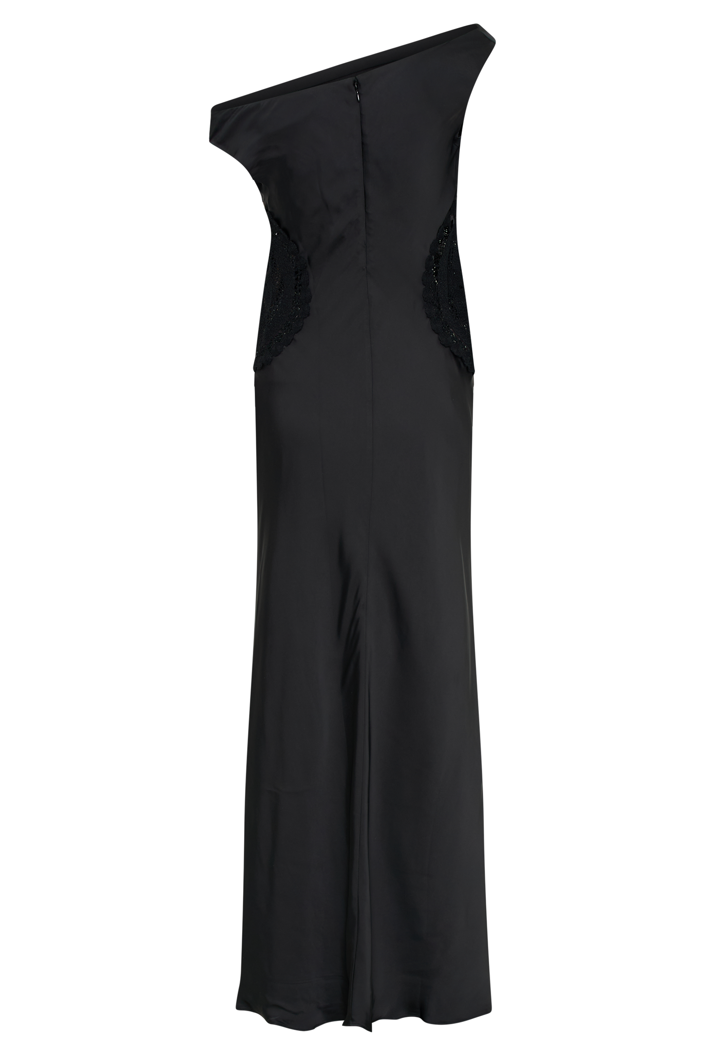 Vestido maxi Kristina Satin con encaje - Negro