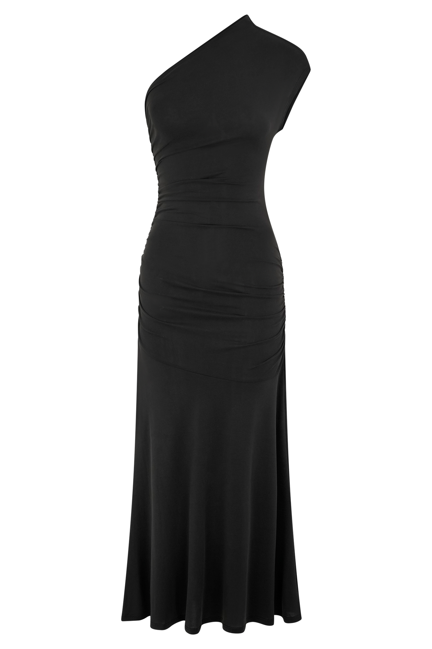 Vestido largo midi de jersey con un hombro y color durazno de Chloe