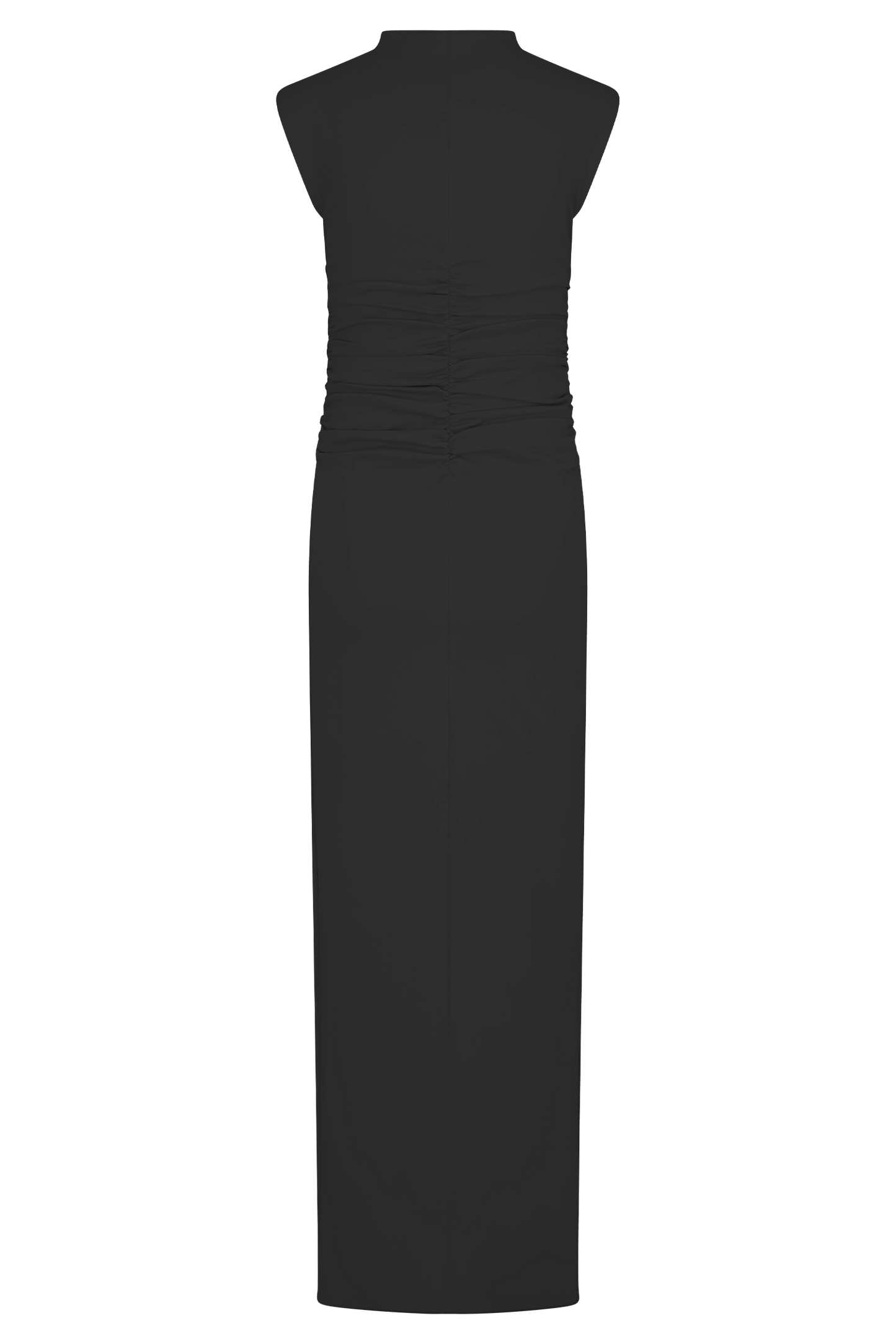 Vestido maxi negro con cuello alto y sin mangas Elliot