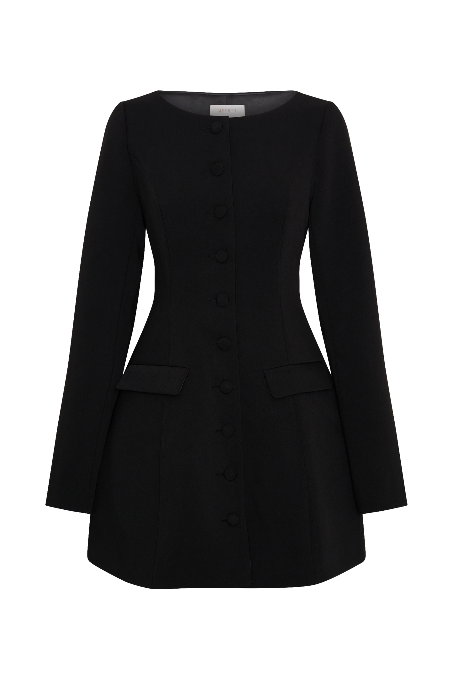 Vestido Mini de Sastre en Cuello de Barco Jolie - Negro