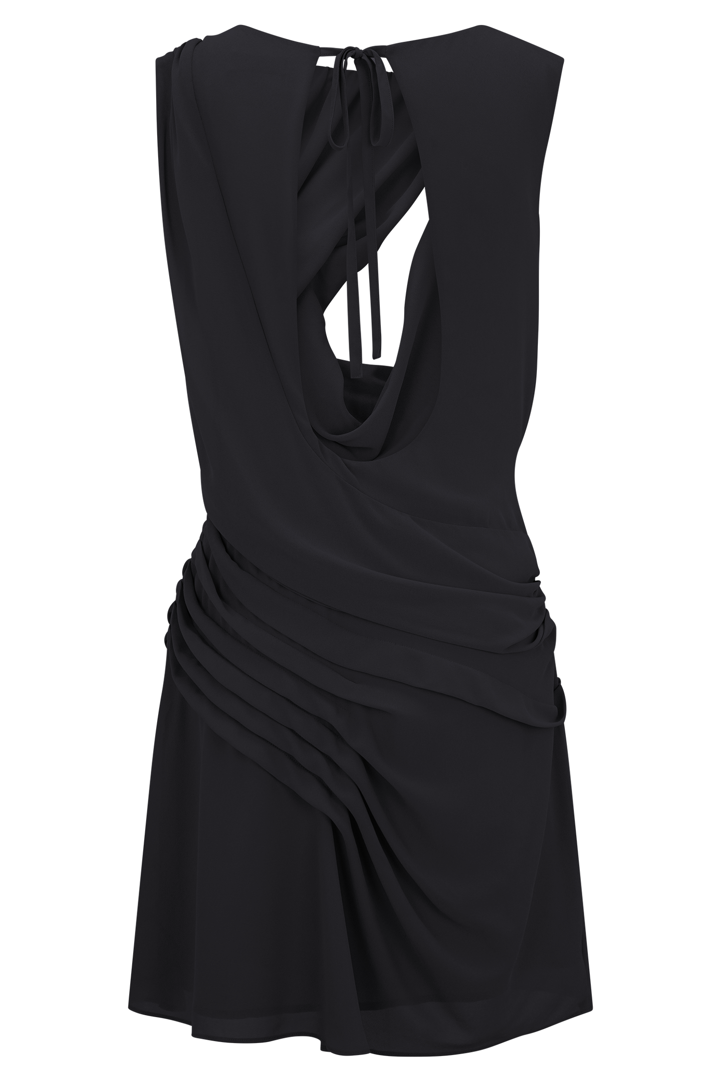 Vestido mini de gasa Oria - Negro