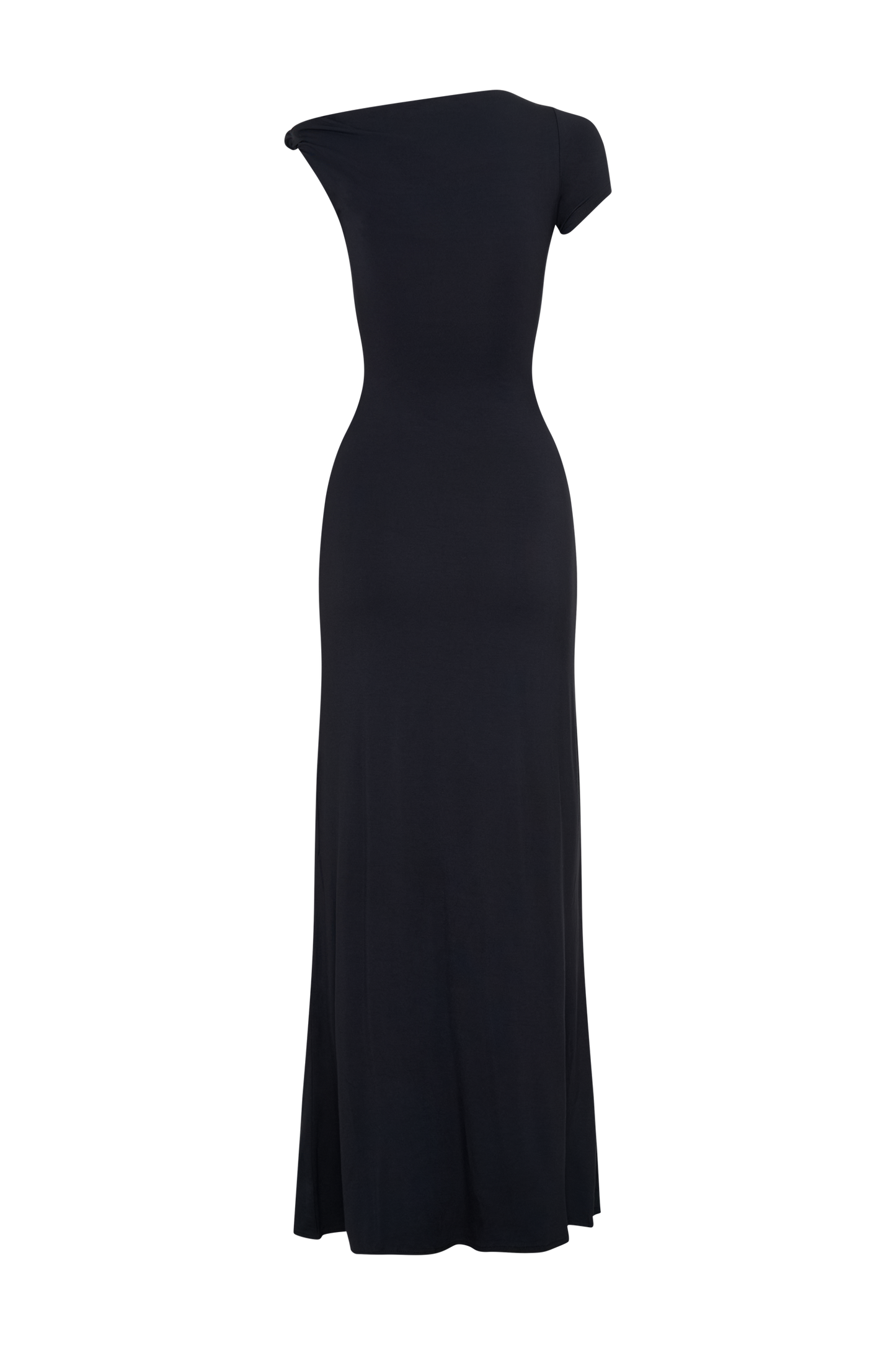 Vestido maxi de manga corta Tamsin de modal - Negro