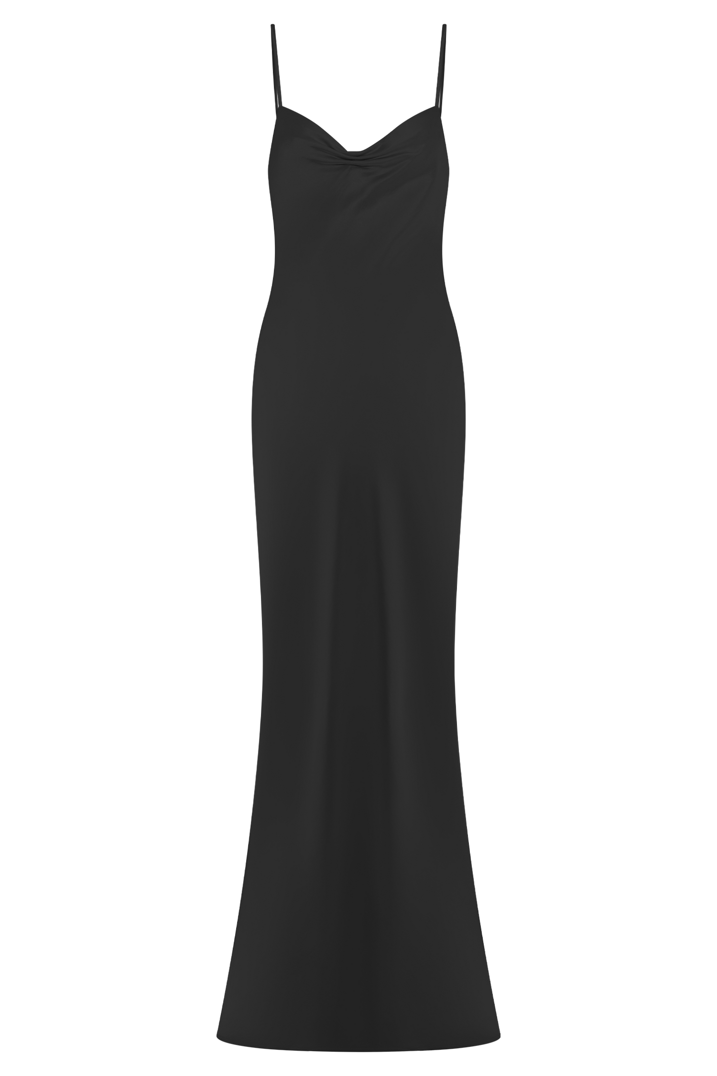Vestido largo satinado Lilly Sweetheart - Negro