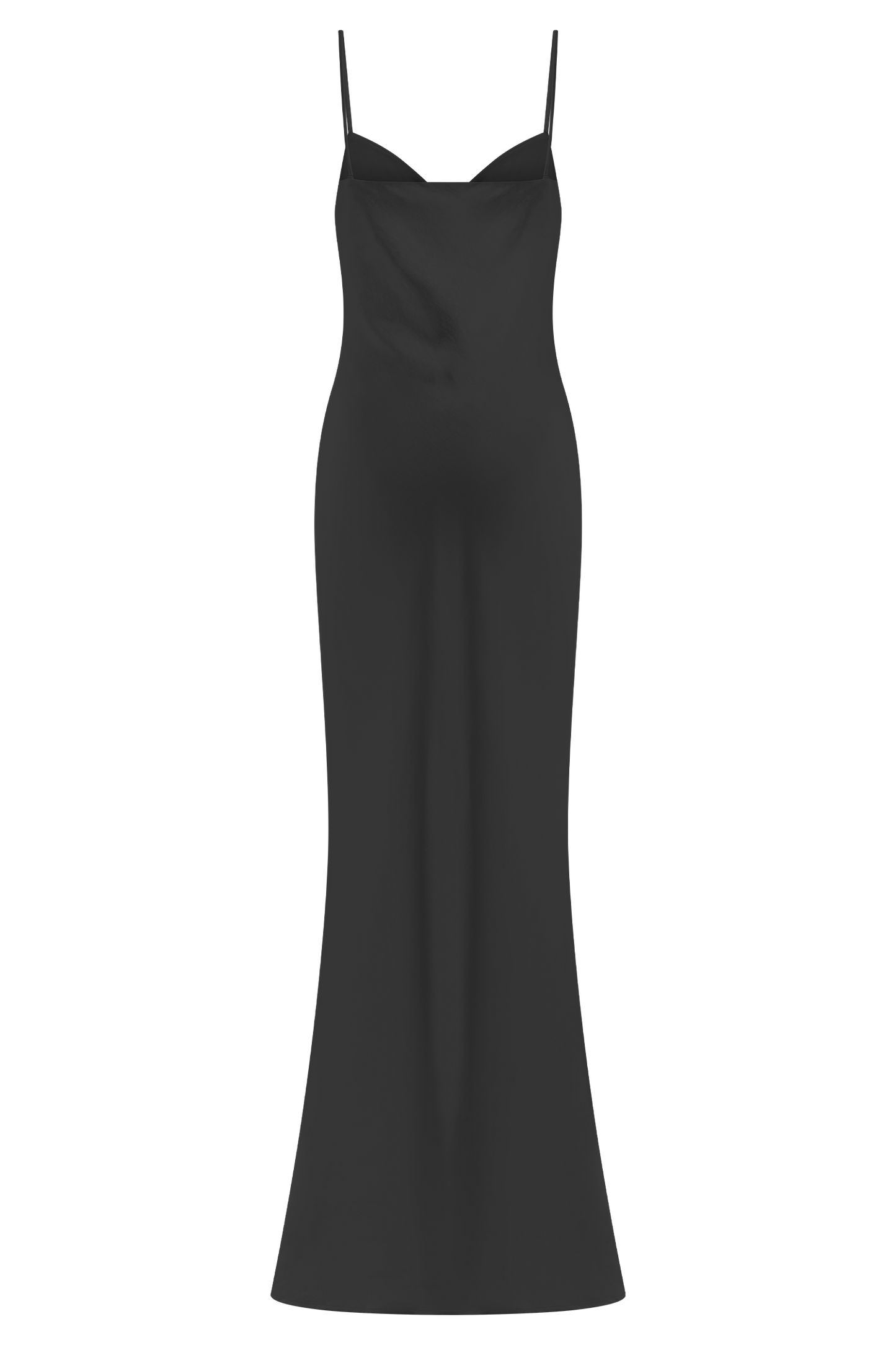 Vestido largo satinado Lilly Sweetheart - Negro