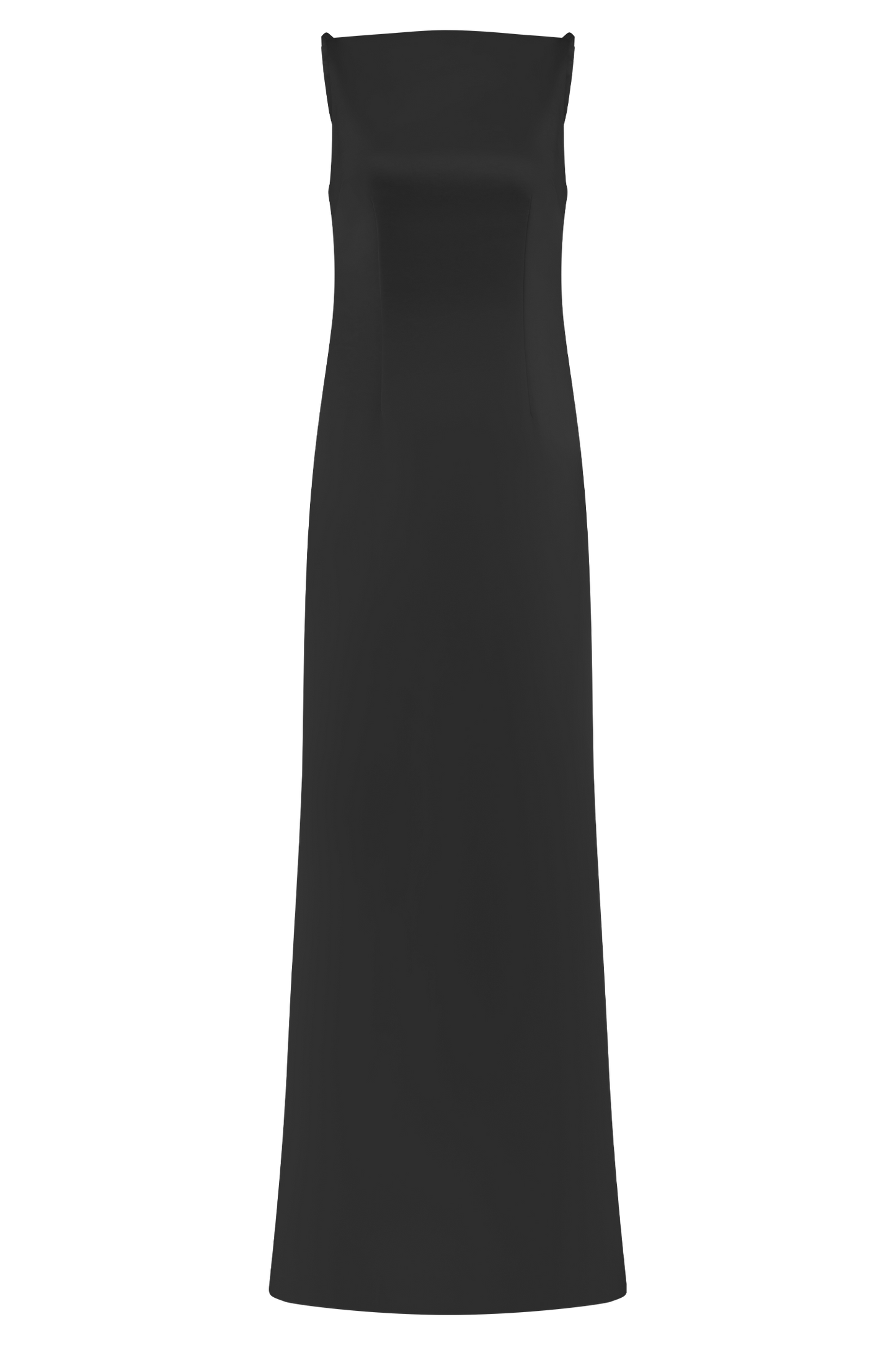 Vestido largo de satén sin mangas color violeta - negro