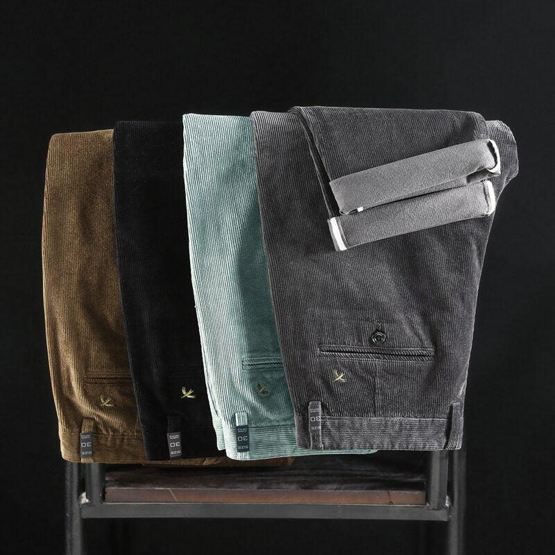 Lorance™ | Pantalones de pana de talle medio