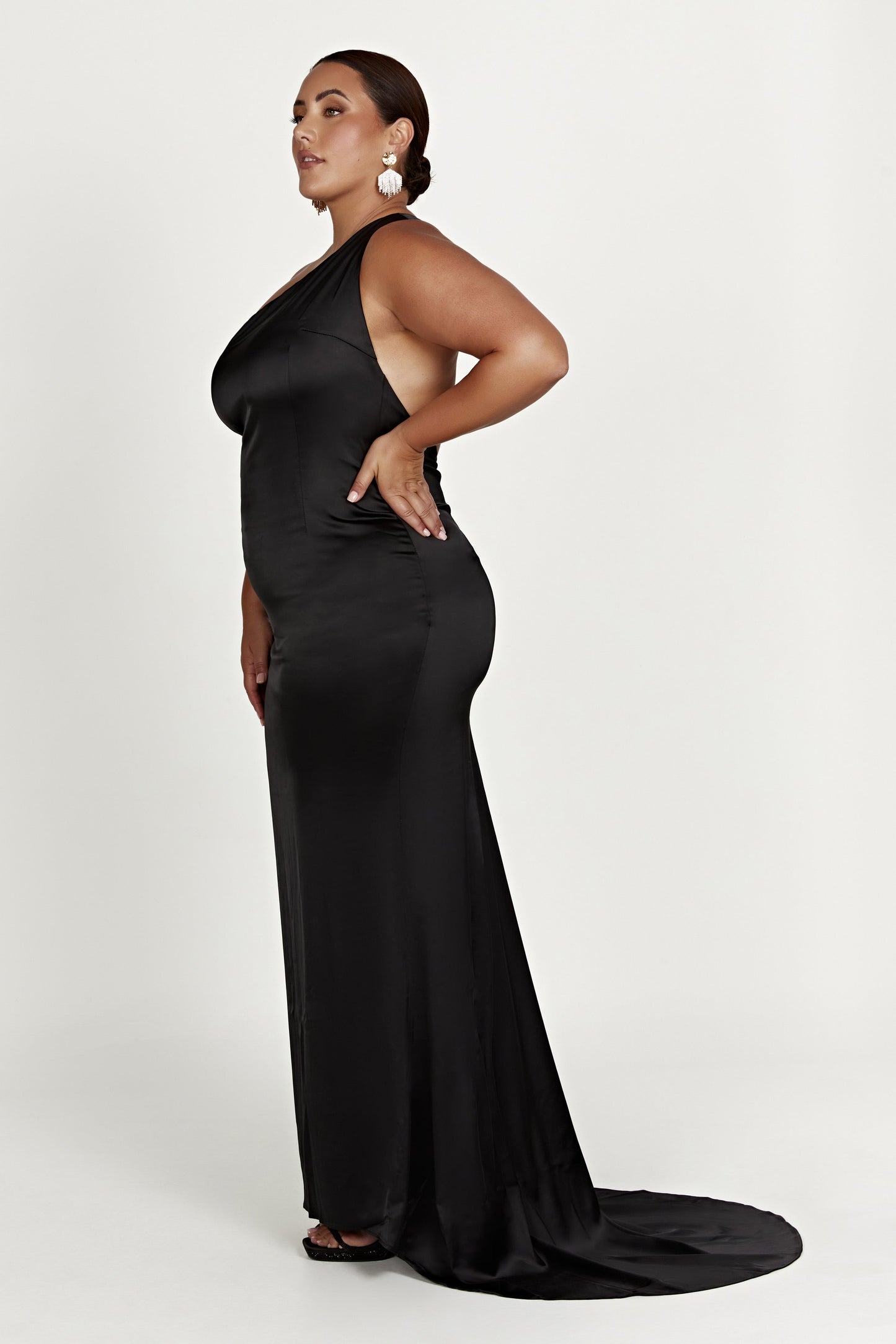 Vestido de hombro único Harper - Negro