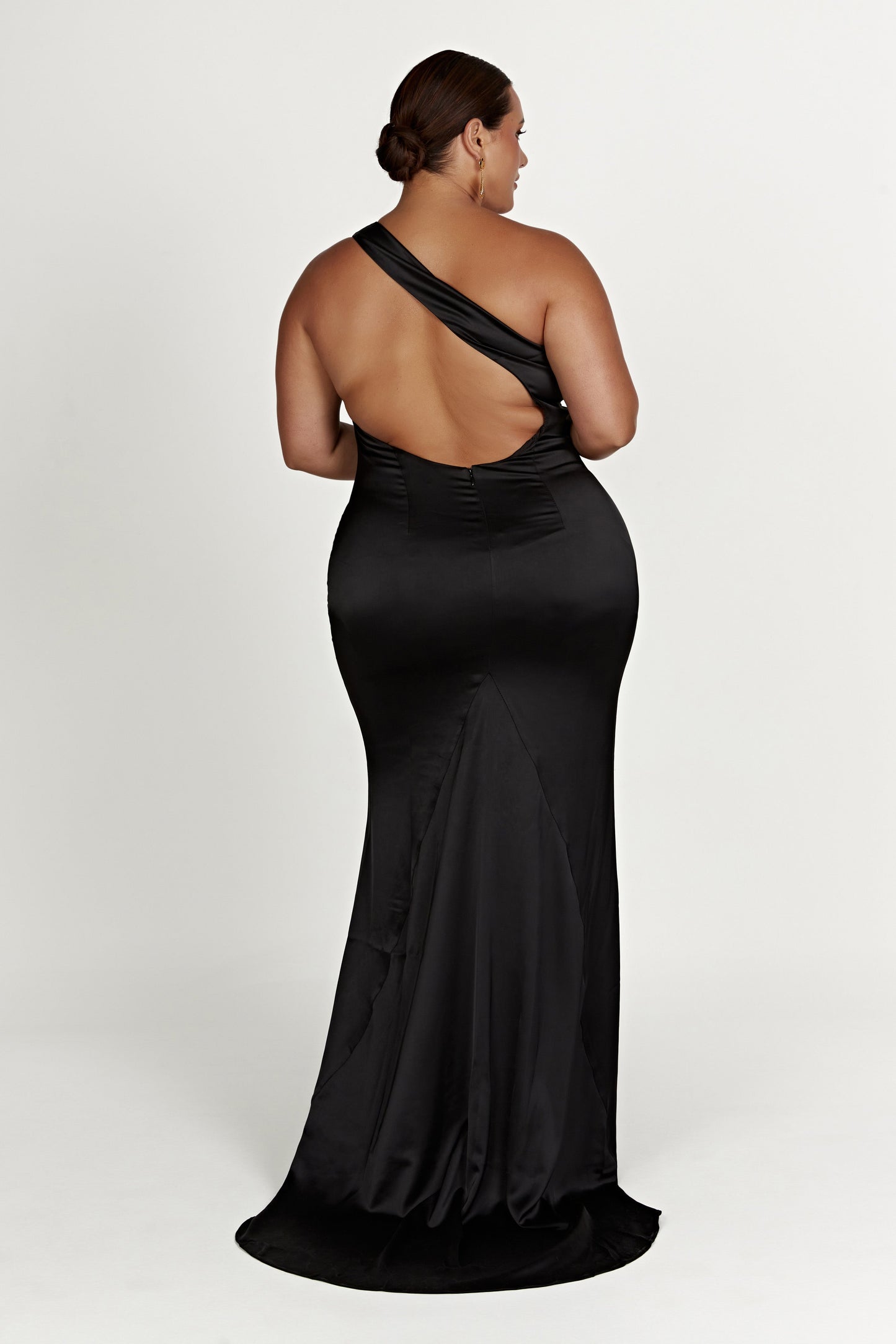 Vestido de hombro único Harper - Negro
