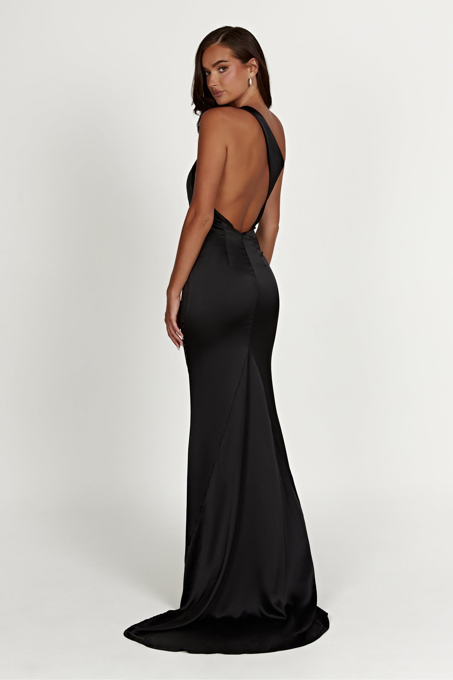 Vestido de hombro único Harper - Negro