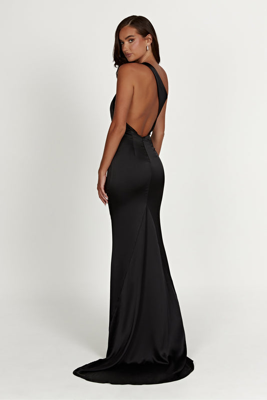 Vestido de hombro único Harper - Negro