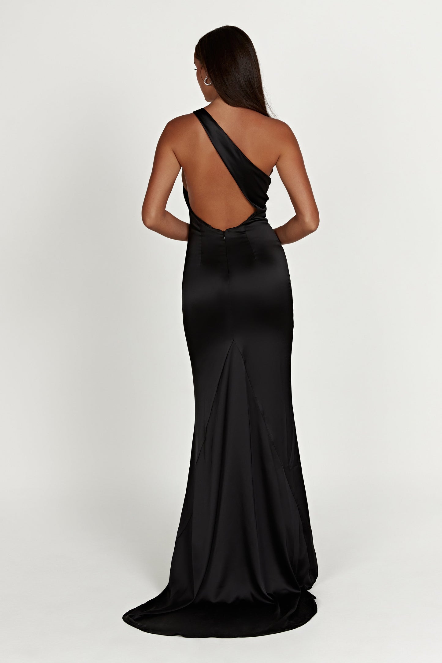 Vestido de hombro único Harper - Negro