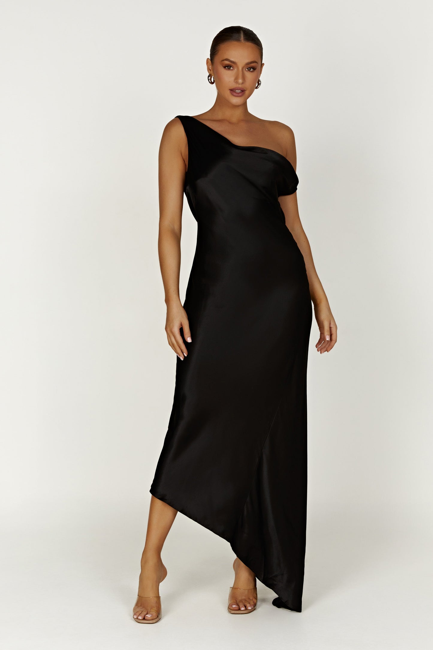 Vestido Maxi Yvette con dobladillo asimétrico - Negro
