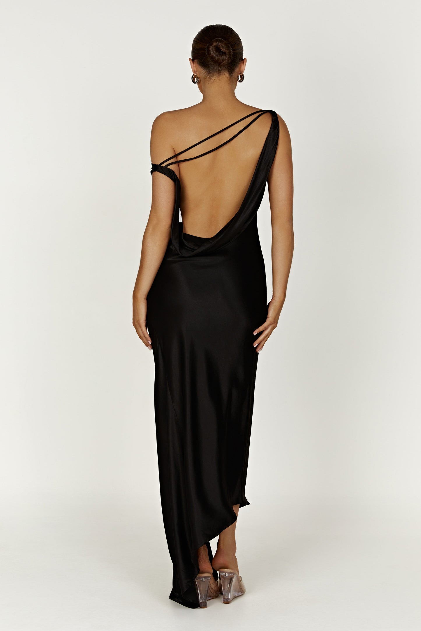 Vestido Maxi Yvette con dobladillo asimétrico - Negro