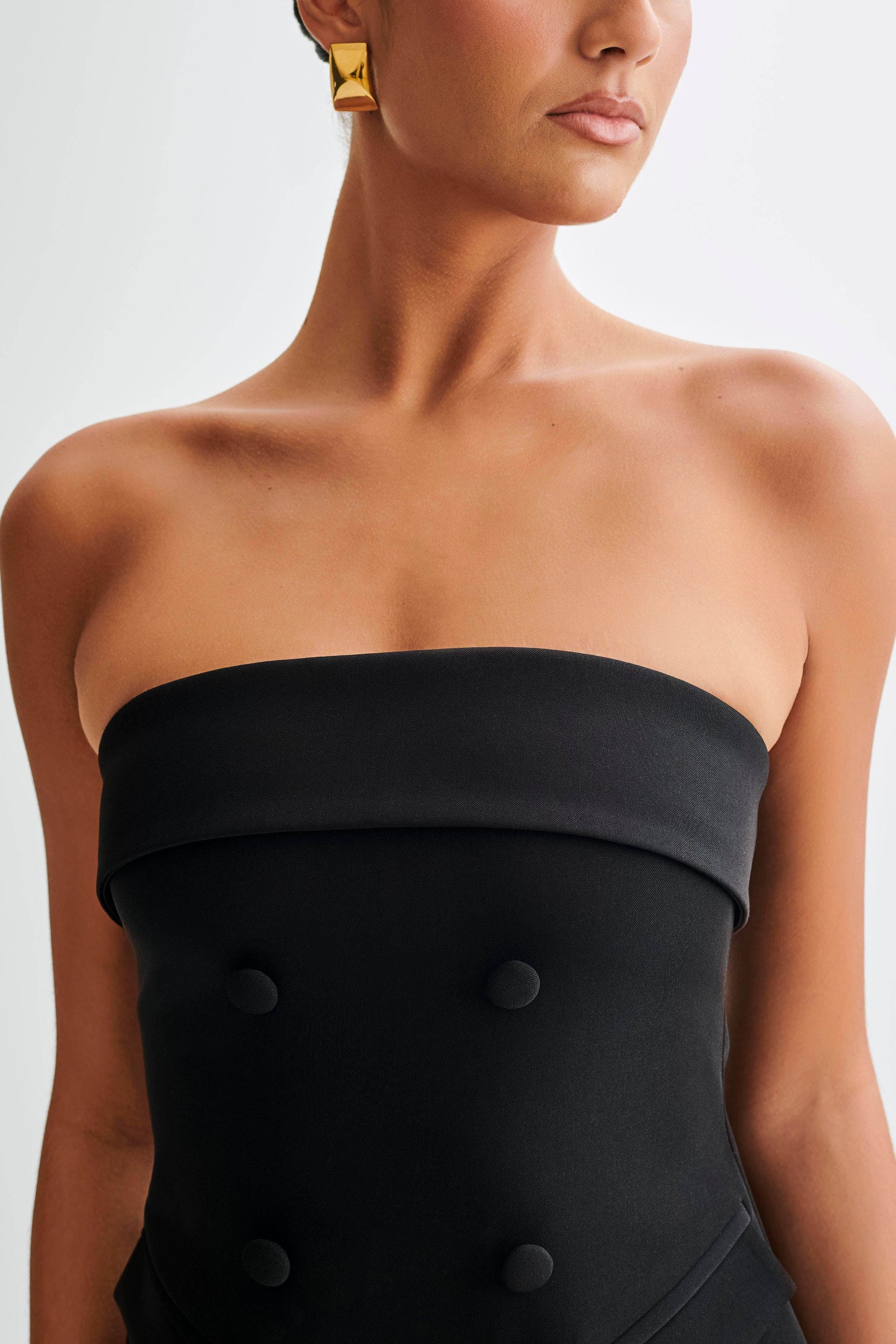 Vestido mini sin tirantes Abbie - Negro