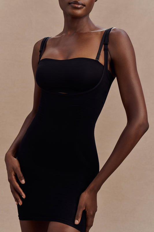 Vestido mini moldeador sin espalda Jocelyn - Negro