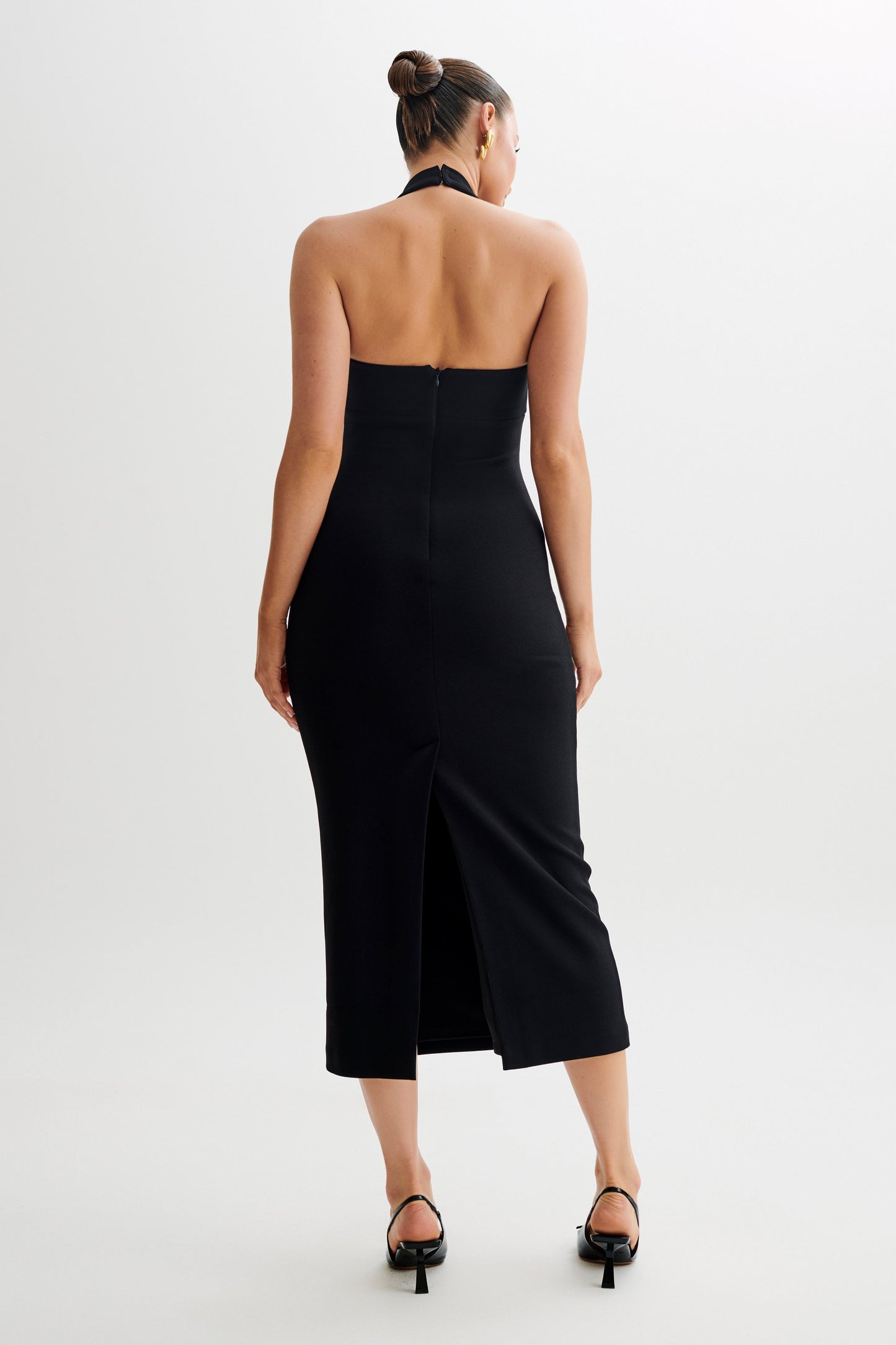 Vestido Midi Halter de Sastrería Amelita - Negro