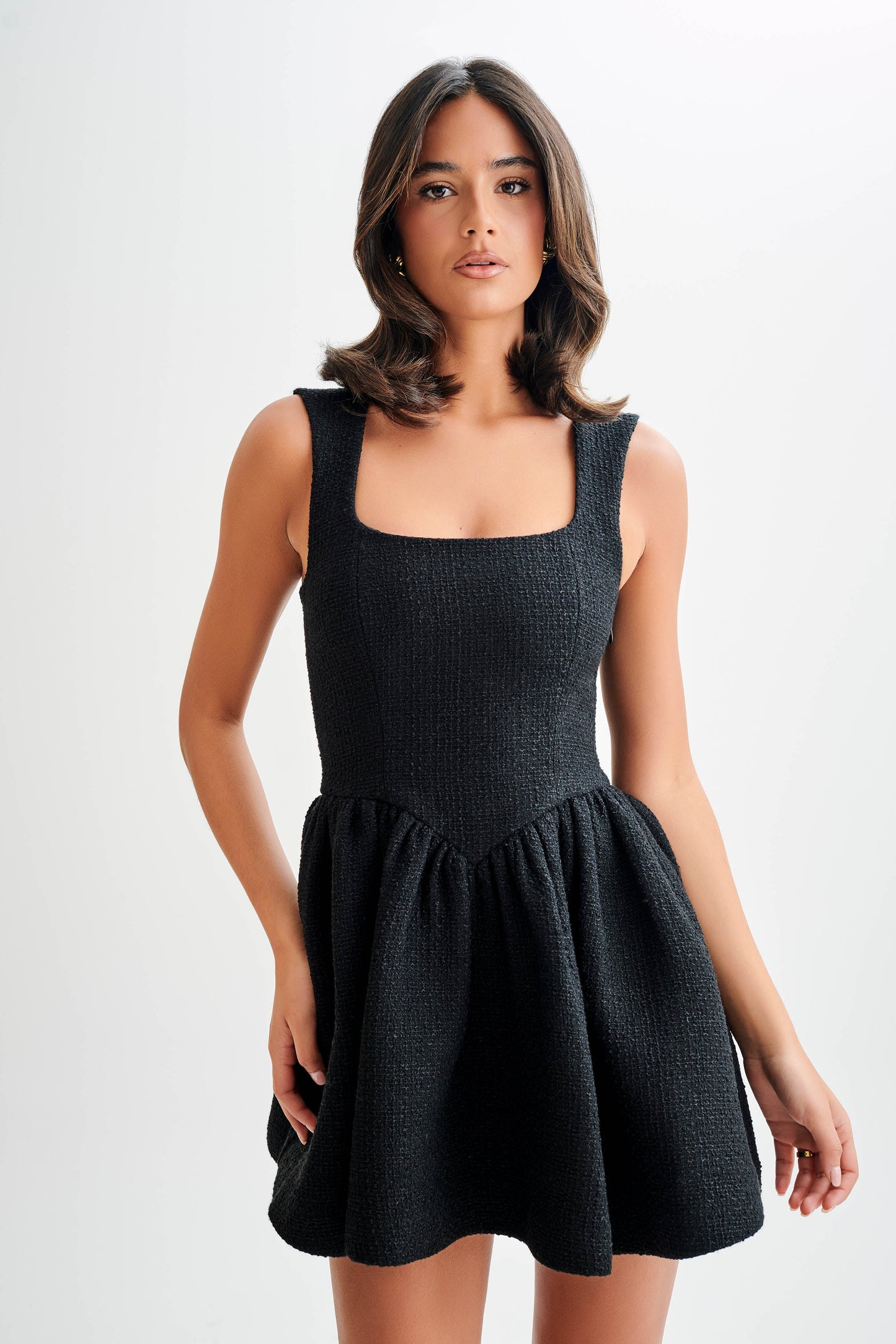 Vestido mini de bucle Jennifer - Negro