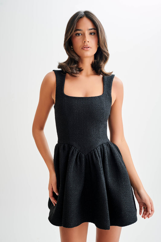 Vestido mini de bucle Jennifer - Negro