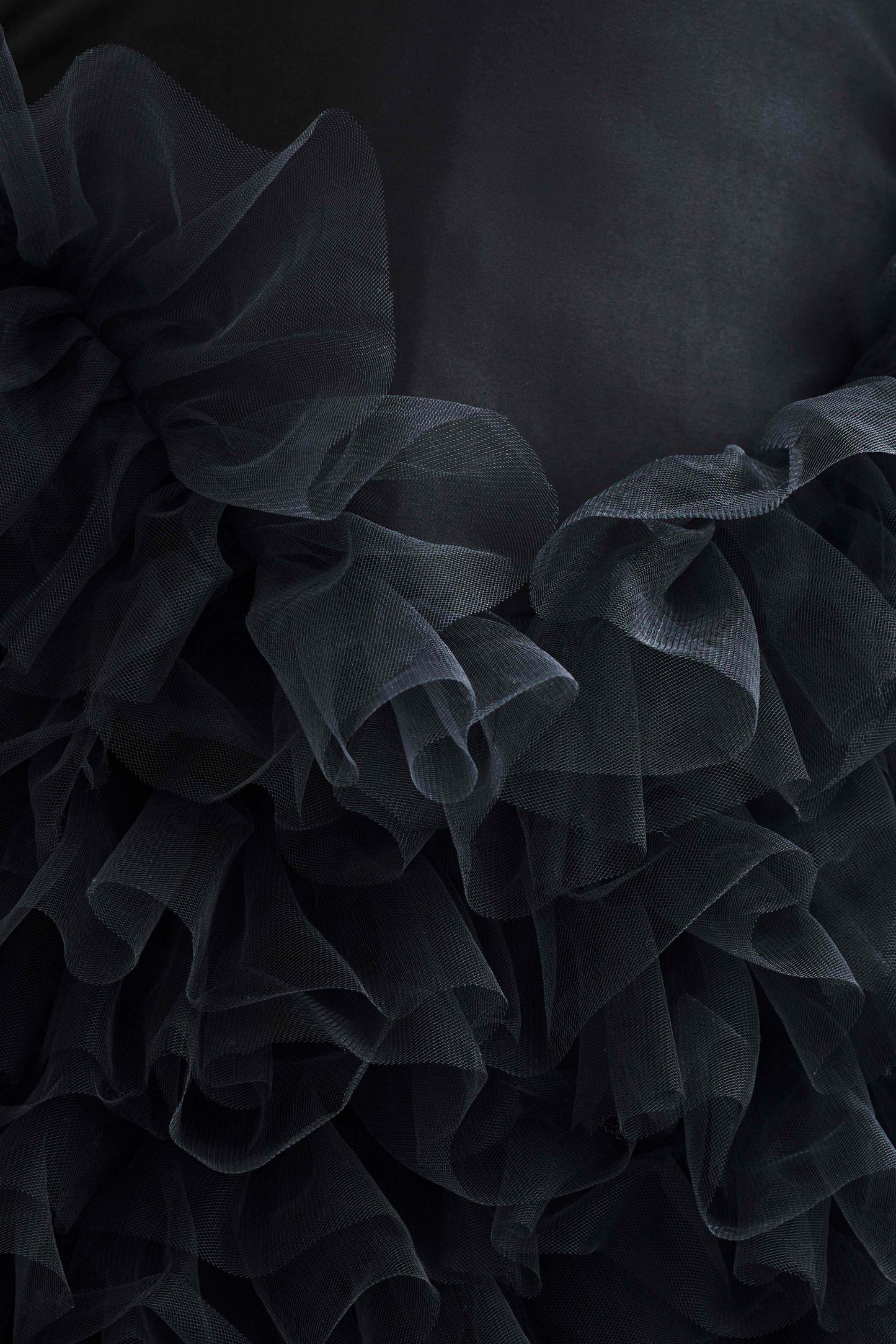 Vestido largo con volantes en capas Magnolia - Negro