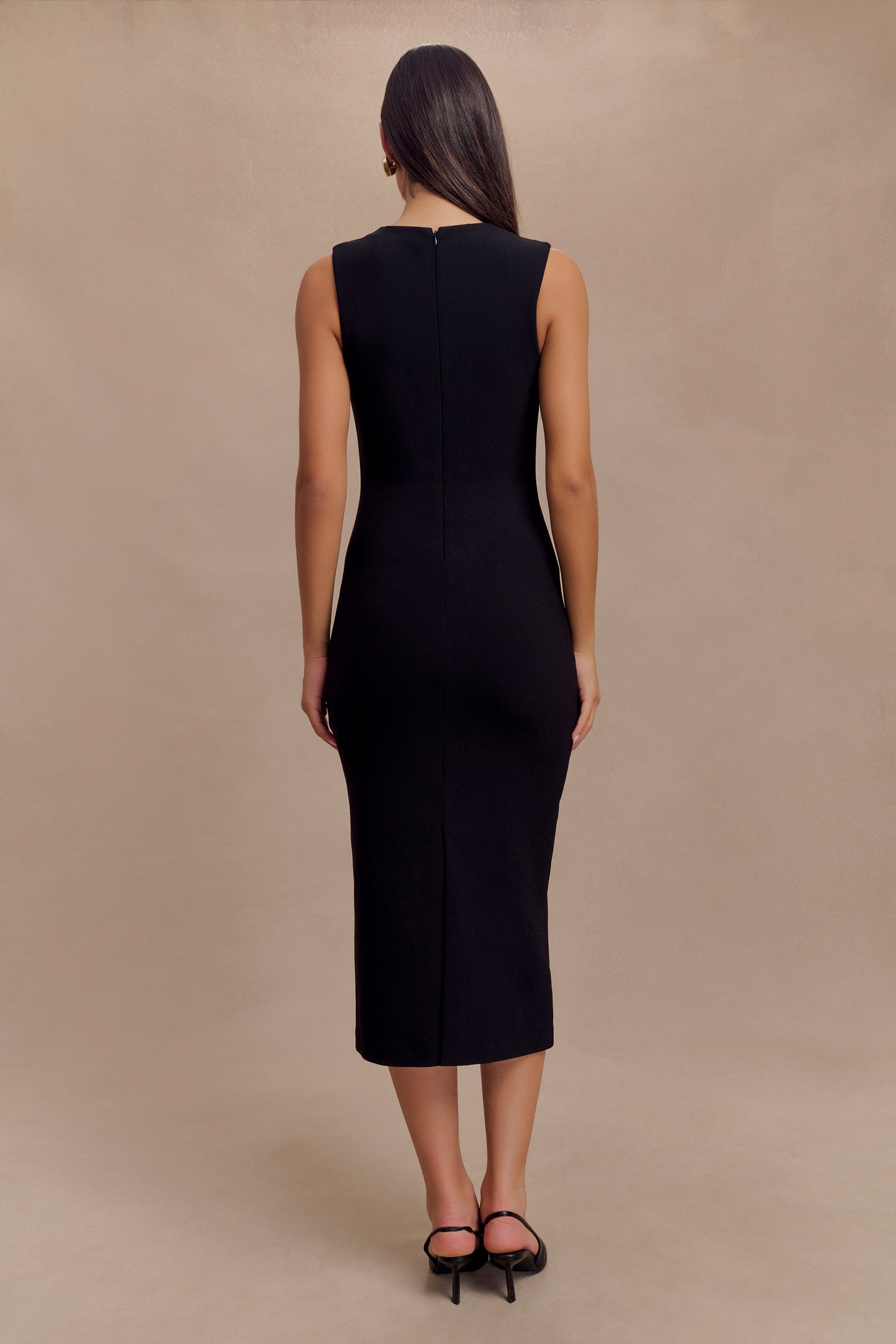 Vestido midi de crepé Frida - Negro
