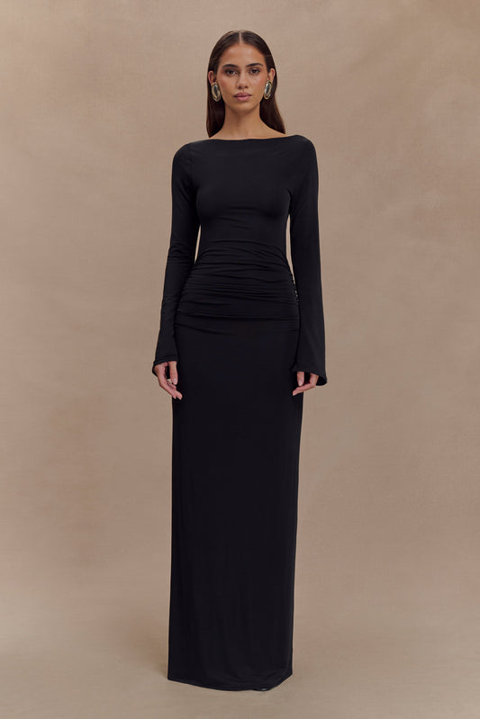 Vestido largo maxi con aberturas Vienna Slinky - Negro