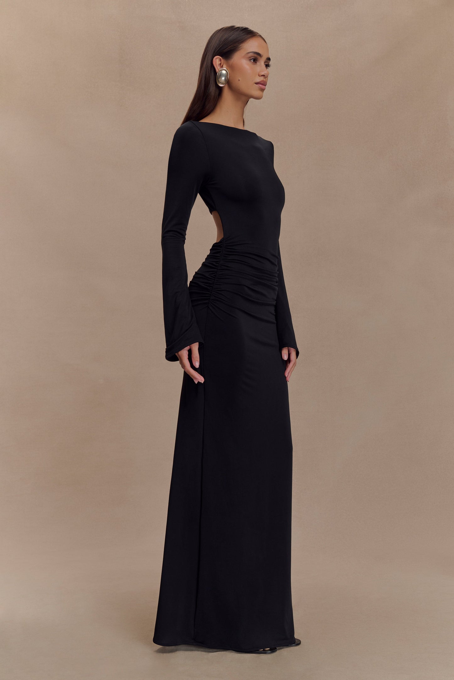 Vestido largo maxi con aberturas Vienna Slinky - Negro