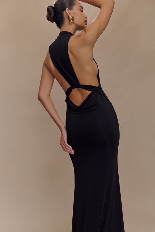 Vestido largo negro Elke Slinky con escote en V