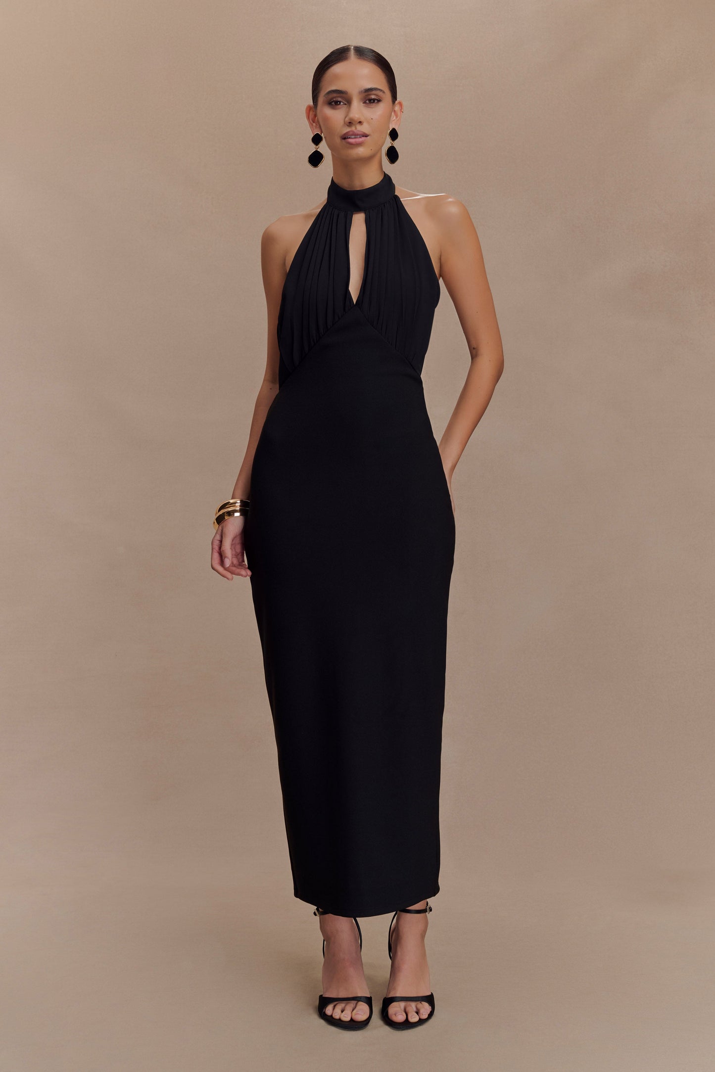 Vestido midi Halter Mierah - Negro