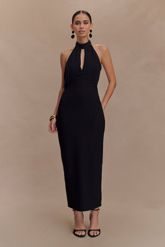 Vestido midi Halter Mierah - Negro