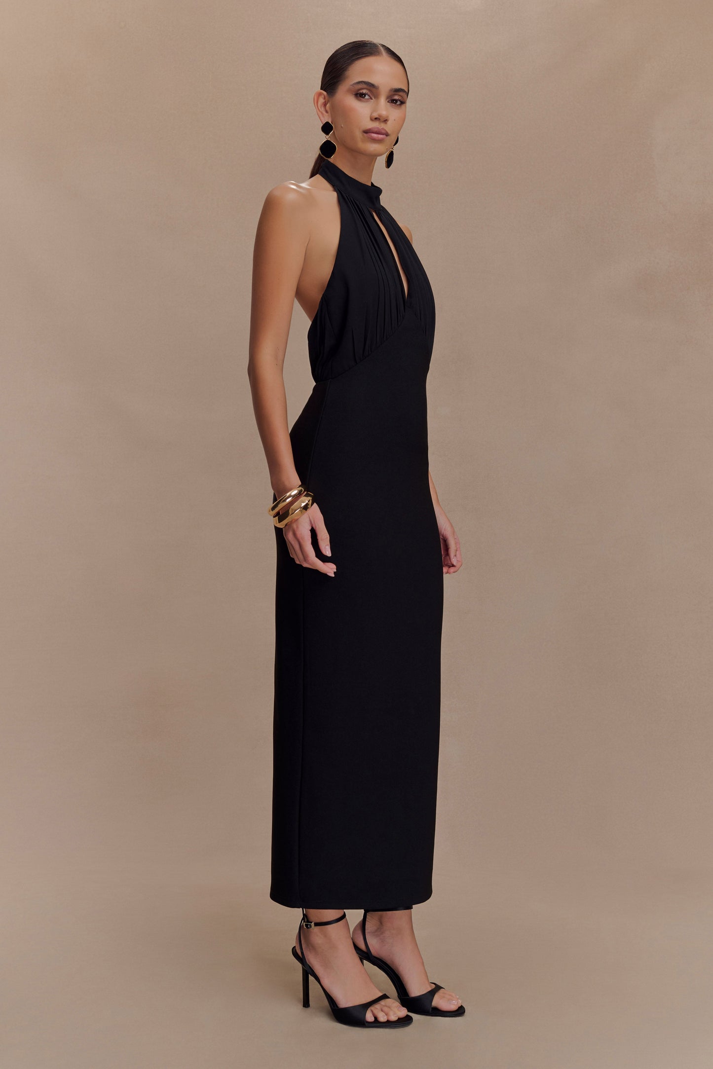 Vestido midi Halter Mierah - Negro
