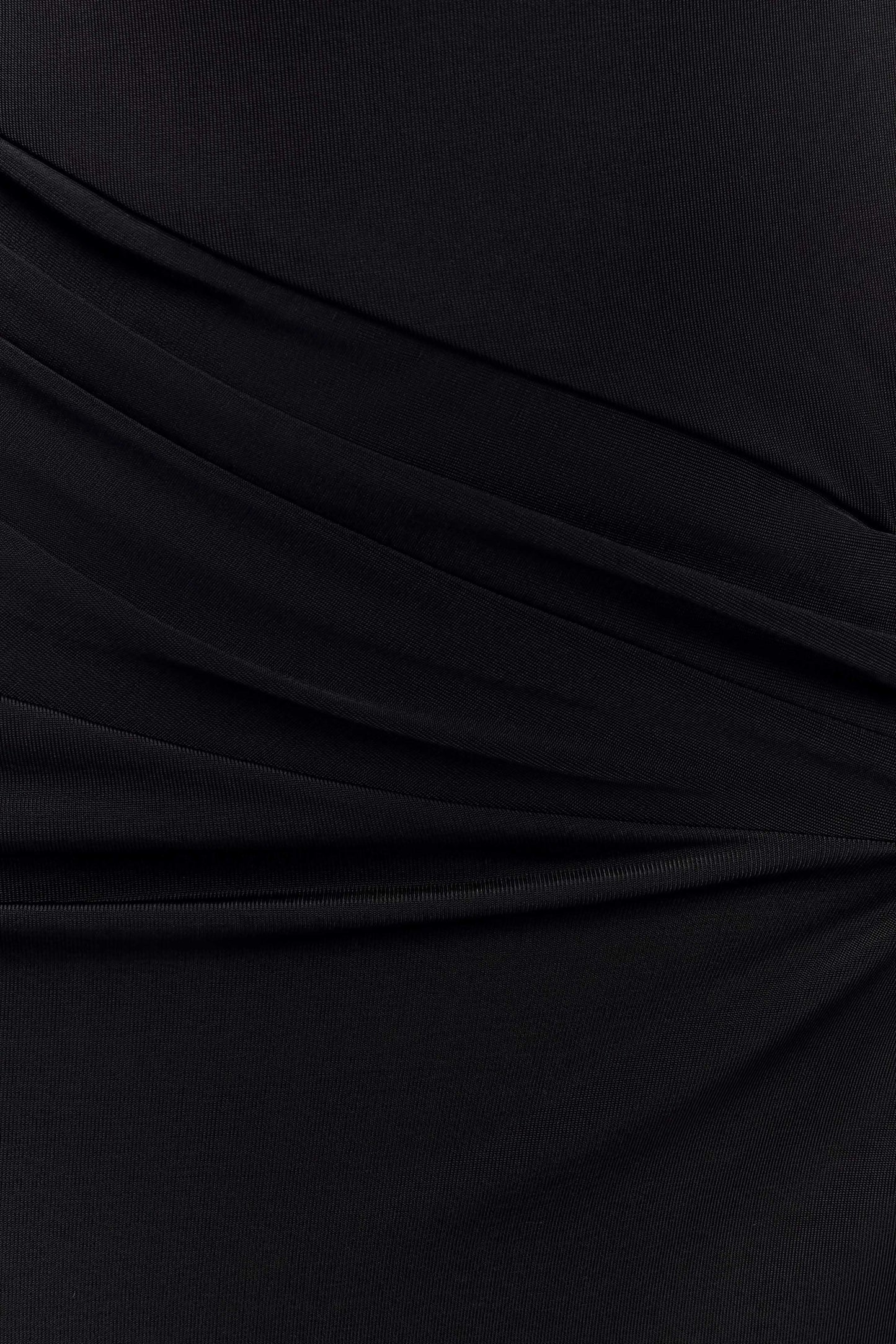 Vestido largo de manga larga con fruncido Deanna - Negro