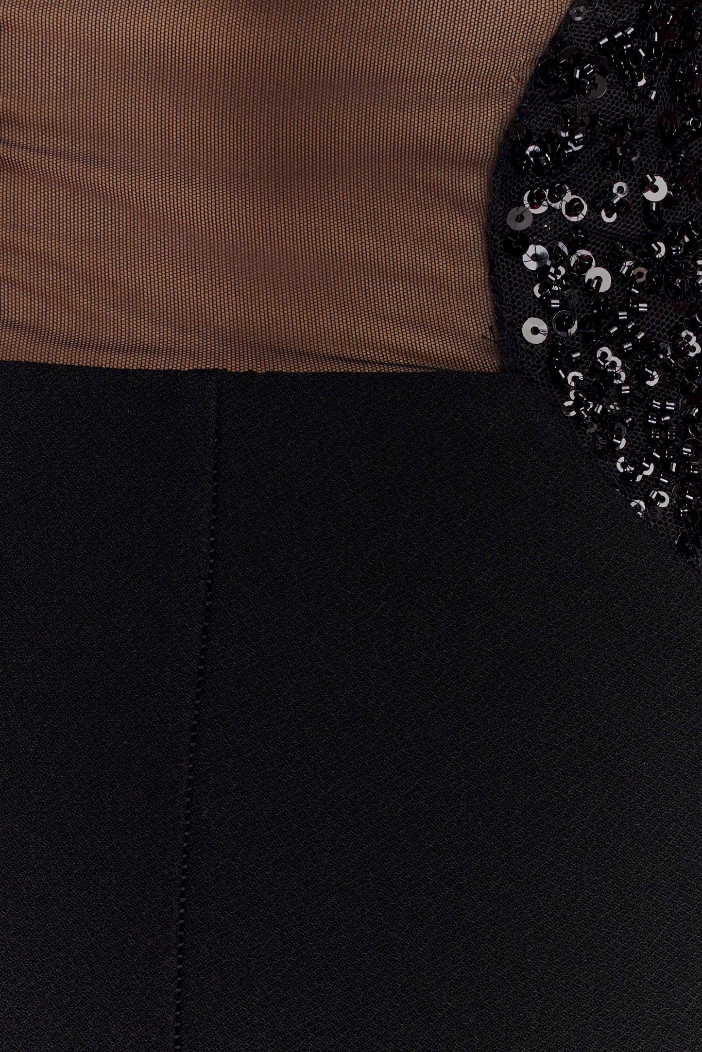 Vestido maxi de crepé con cuentas Angelique - Negro