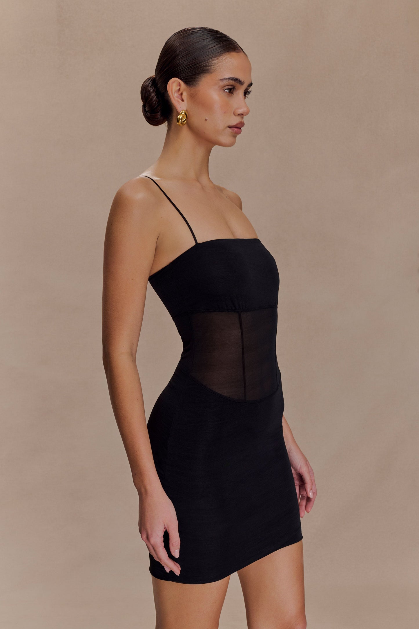 Vestido mini de malla Maryk - Negro