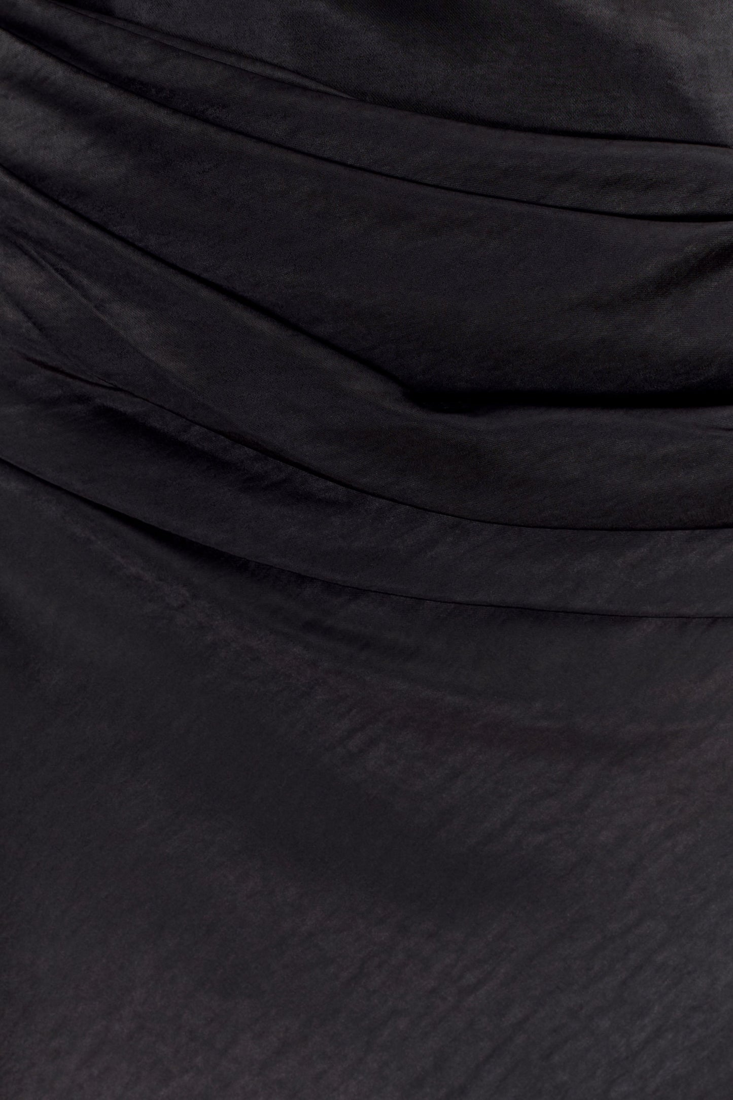 Vestido largo de satén sin tirantes con jazmín - Negro
