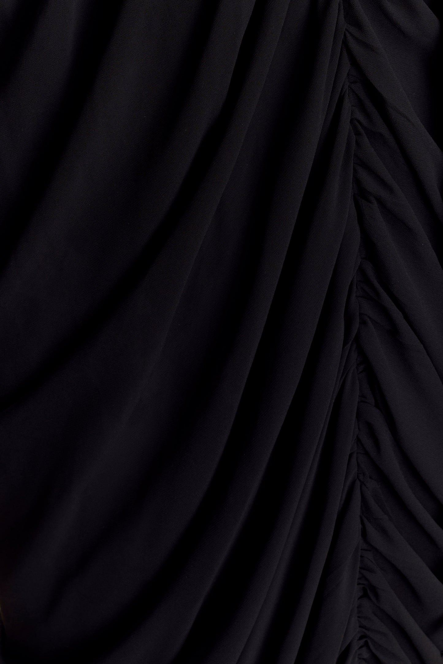 Vestido largo de gasa micaela con frunces - Negro