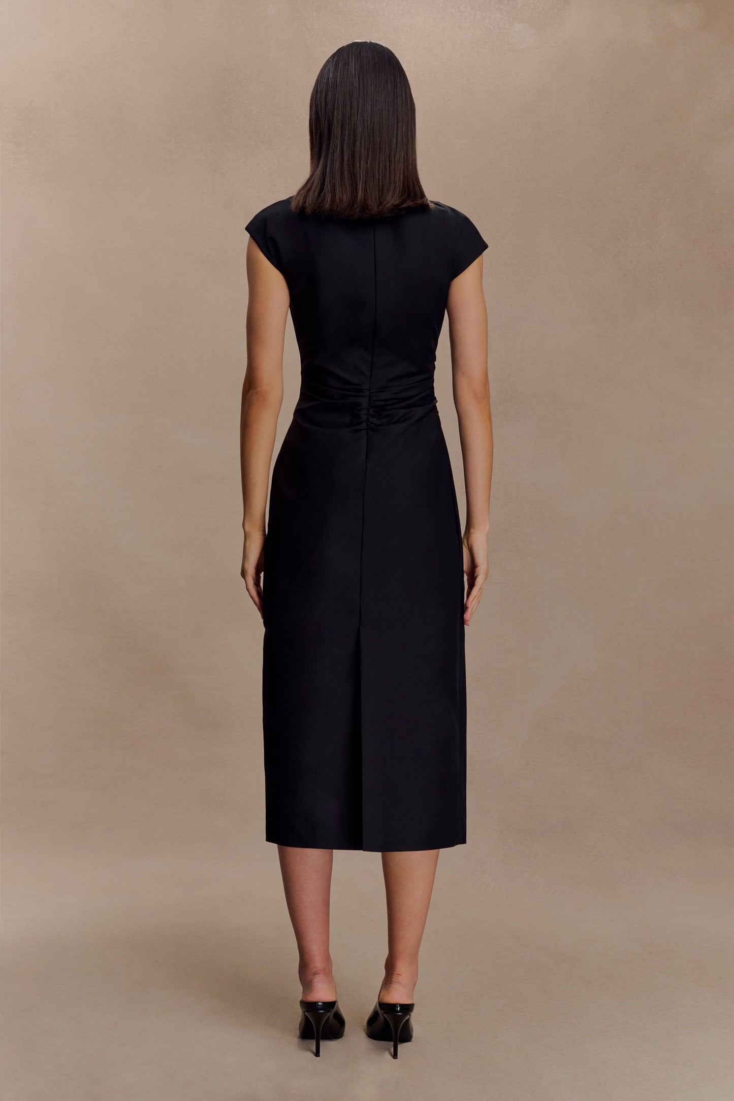 Vestido midi de algodón Lorena - Negro