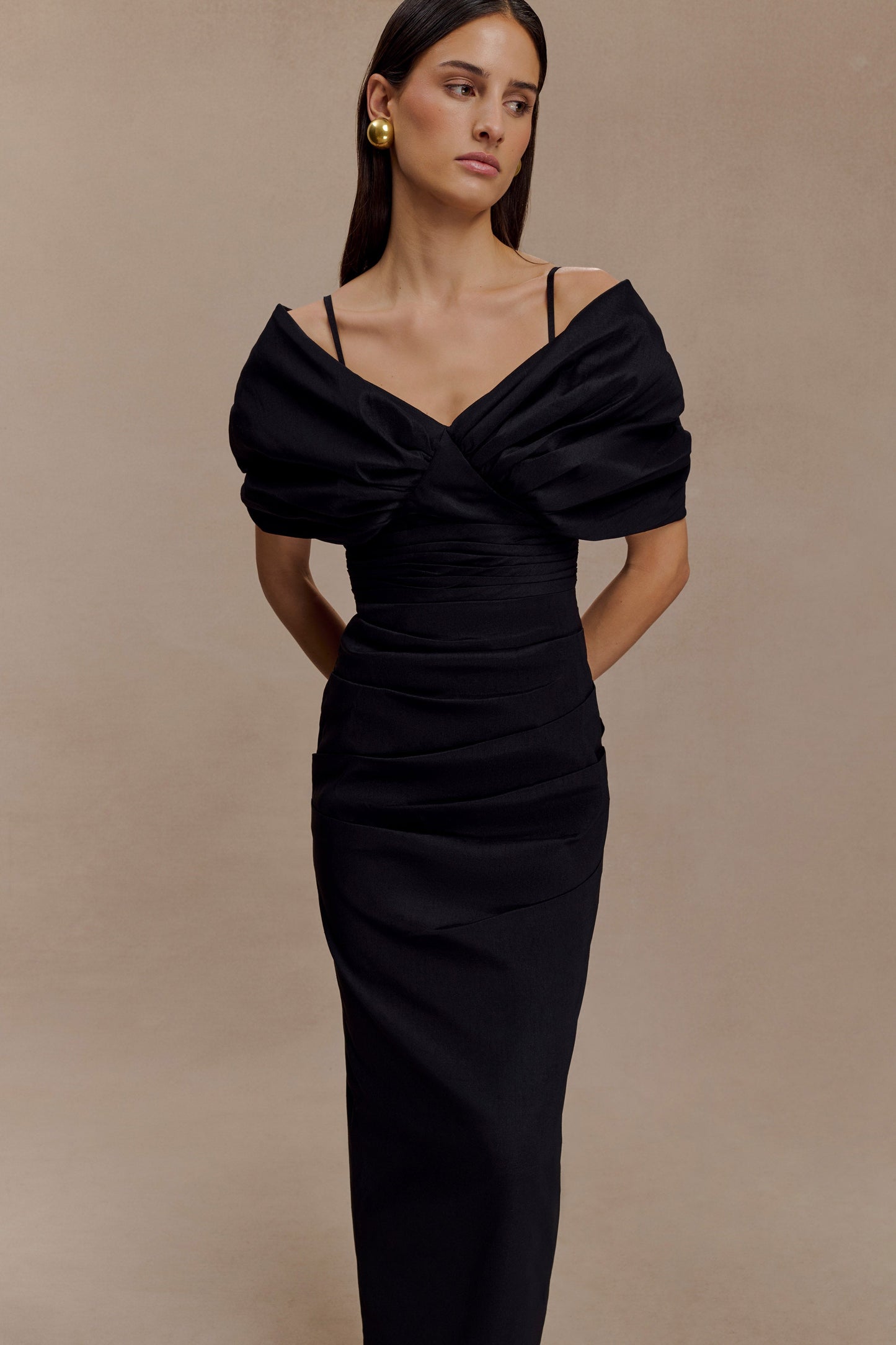 Vestido Maxi Thelma Bardot - Negro