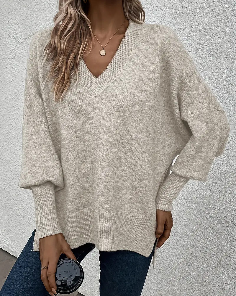 Pull de lanterna con escote en V